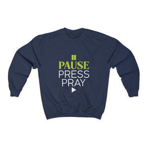 Pause, Press Pray - Unisex Heavy Blend™ Crewneck Sweatshirt